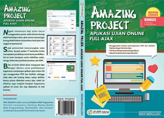 Dibuka Preorder Buku Amazing Project; Aplikasi Ujian Online Full Ajax. Diskon 40%